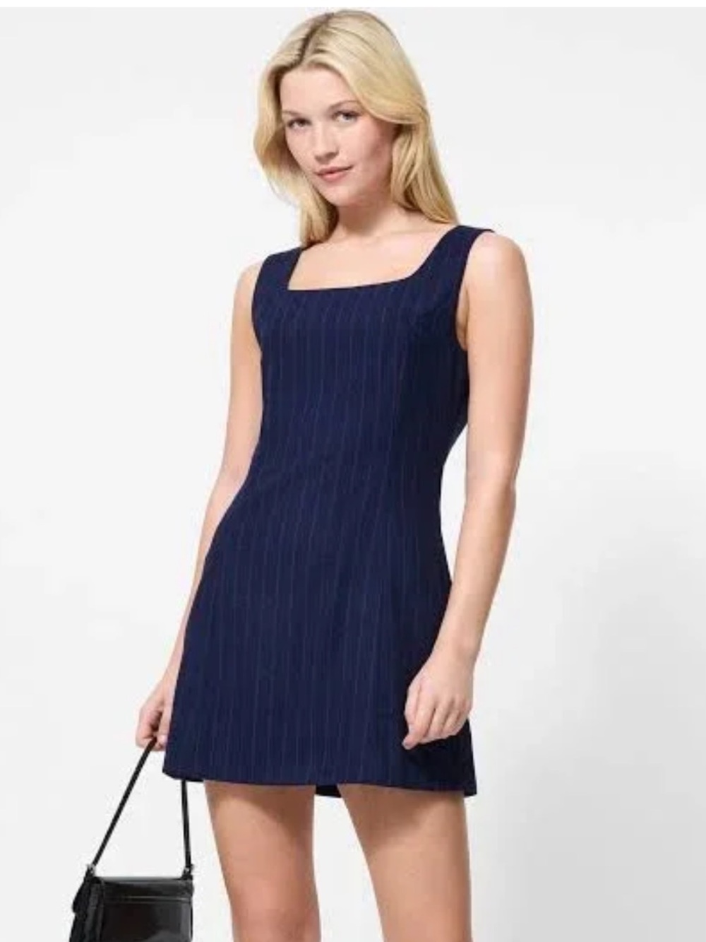 NWT French Connection Orla Striped Suiting Wool Mini Dress